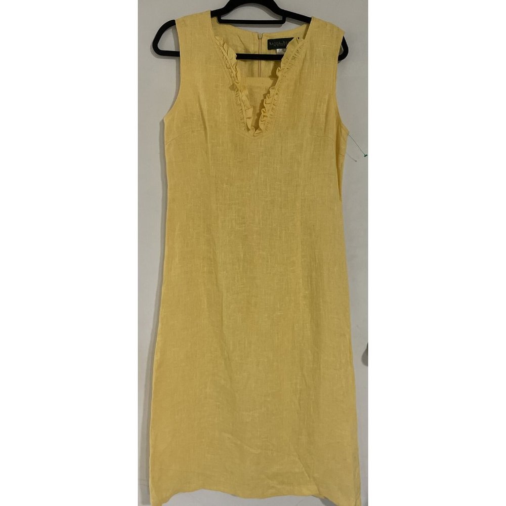 Harve' Benard by Bernard Holtzman Women's Dress Yellow Sleeveless Dress Size 10